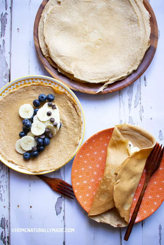 Wheat flour crepes recipe