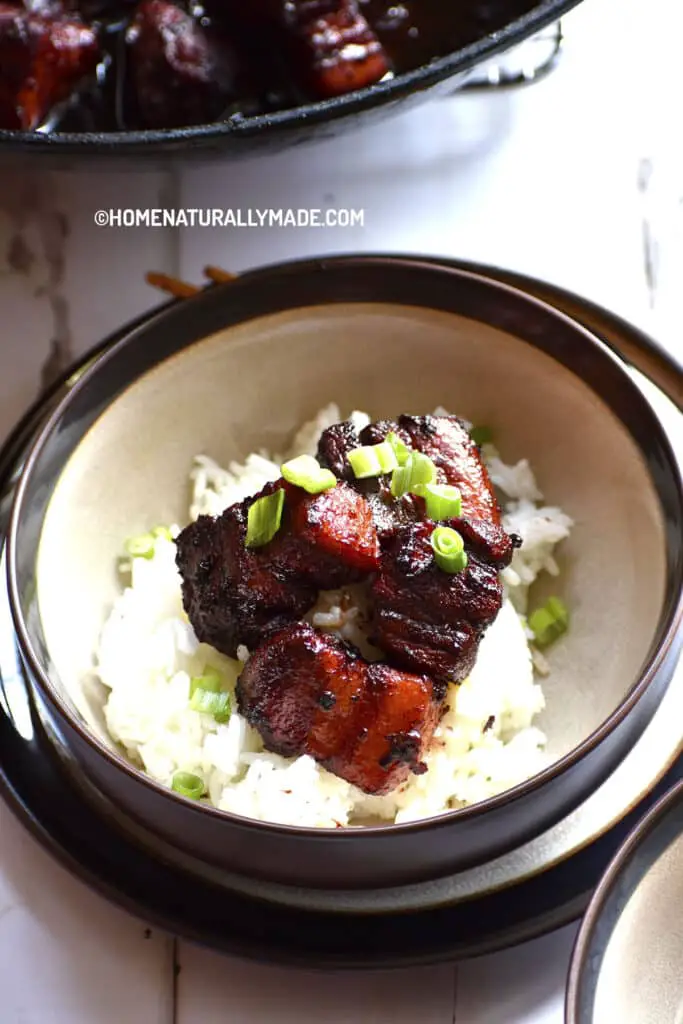 Red Braised Pork Belly {Hong Shao Rou} with Rice