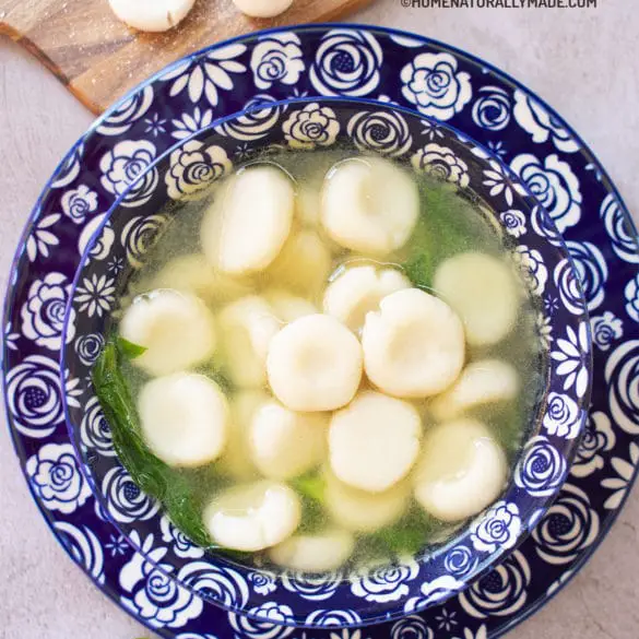 Rice Flour Gnocchi Soup with Bok Choy HomeNaturallyMade
