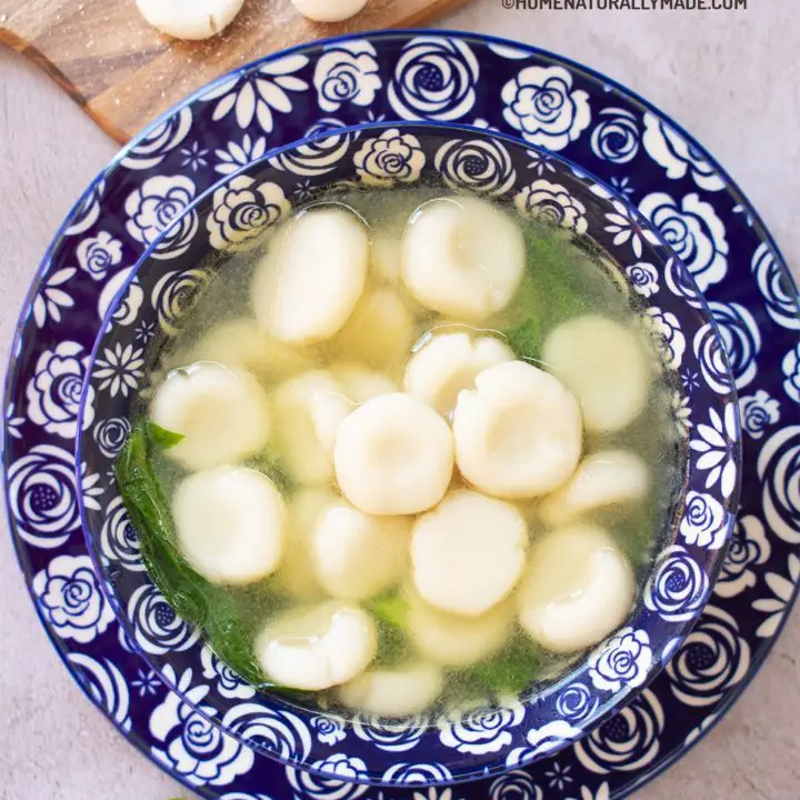 rice flour gnocchi soup