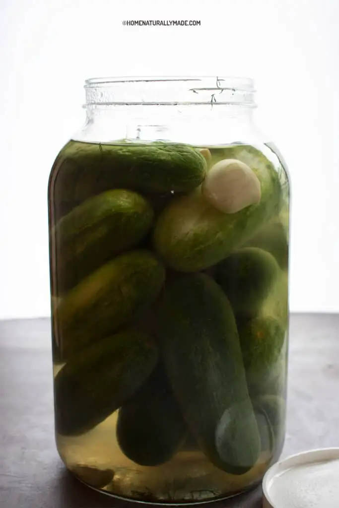 dill pickles in the jar