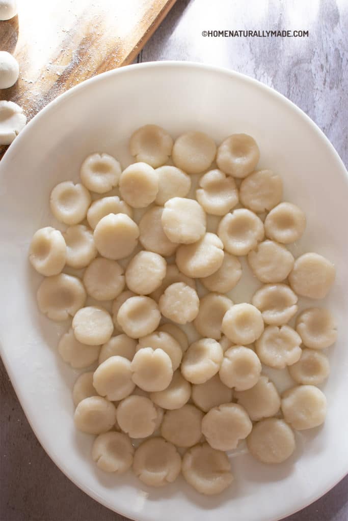 cooked rice flour gnocchi