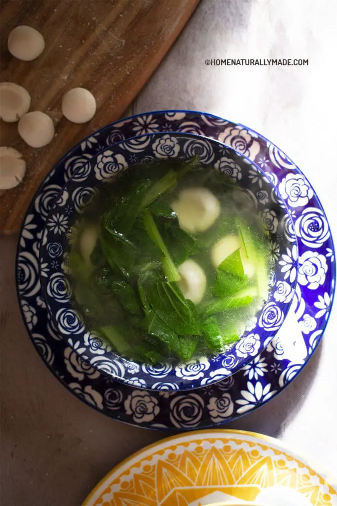 rice flour gnocchi bok choy soup