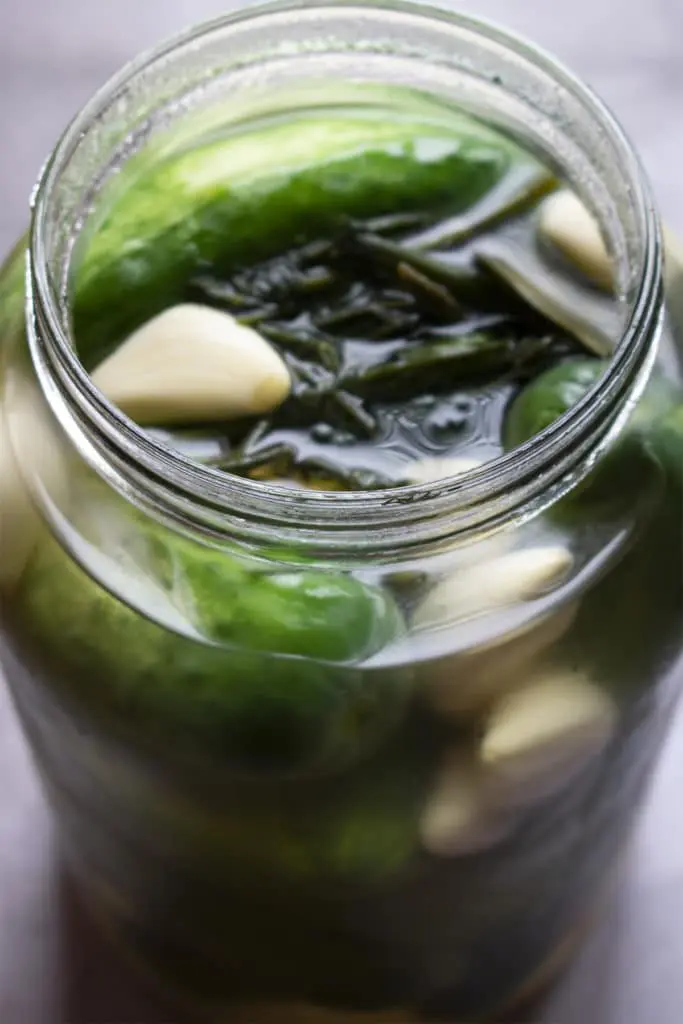 cucumbers in the jar