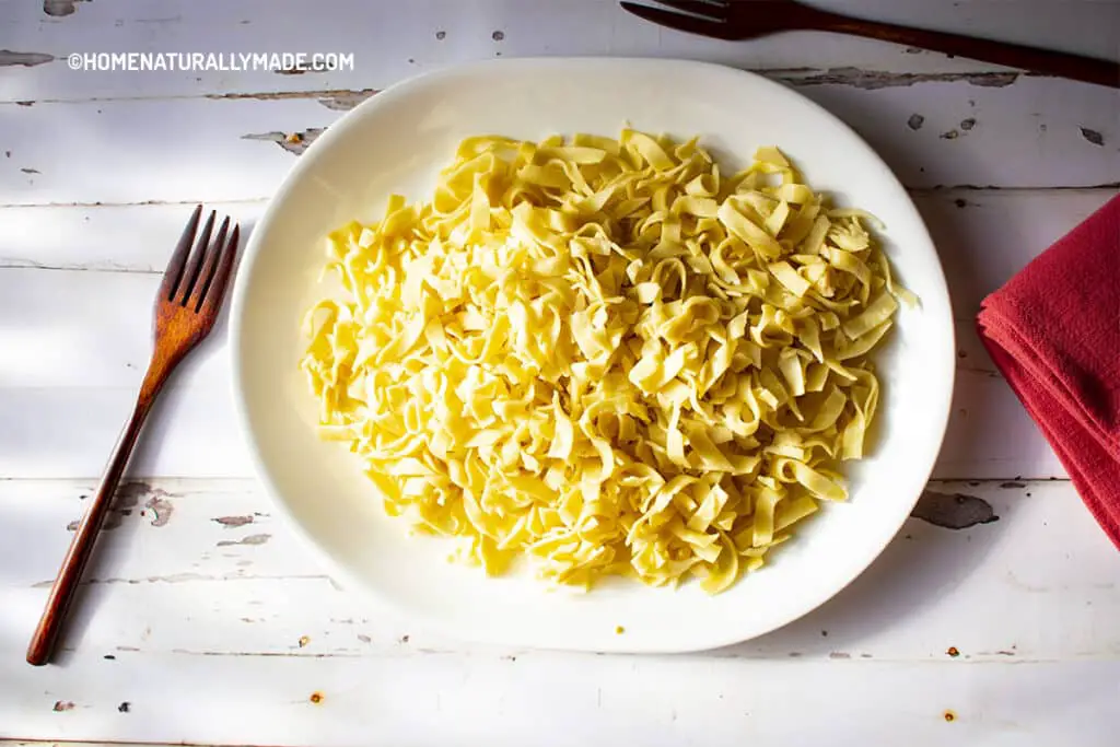 Homemade Egg Fettuccini for Chicken Noodle Soup