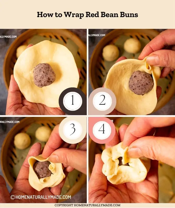 how to wrap red bean buns