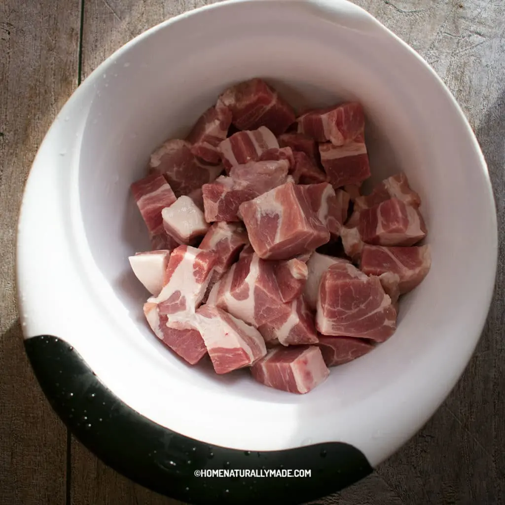 pork bite-size chunks