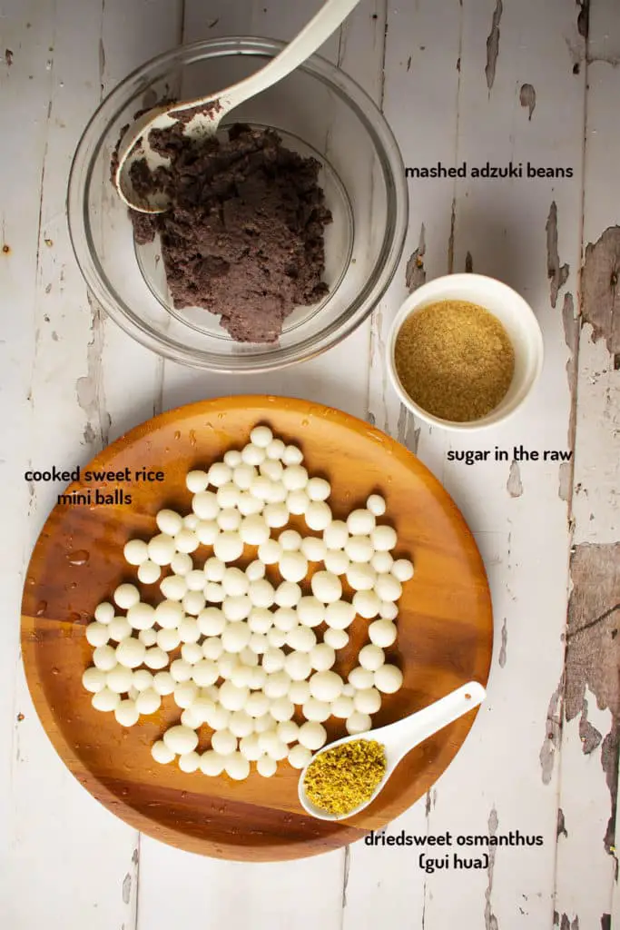 red bean mochi soup ingredients