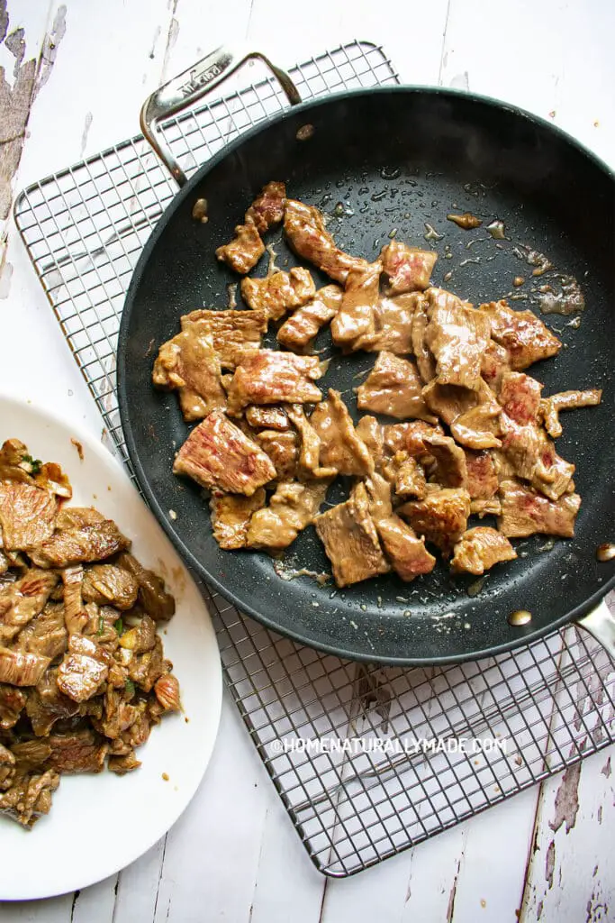 Sear or Brown the Beef Slices