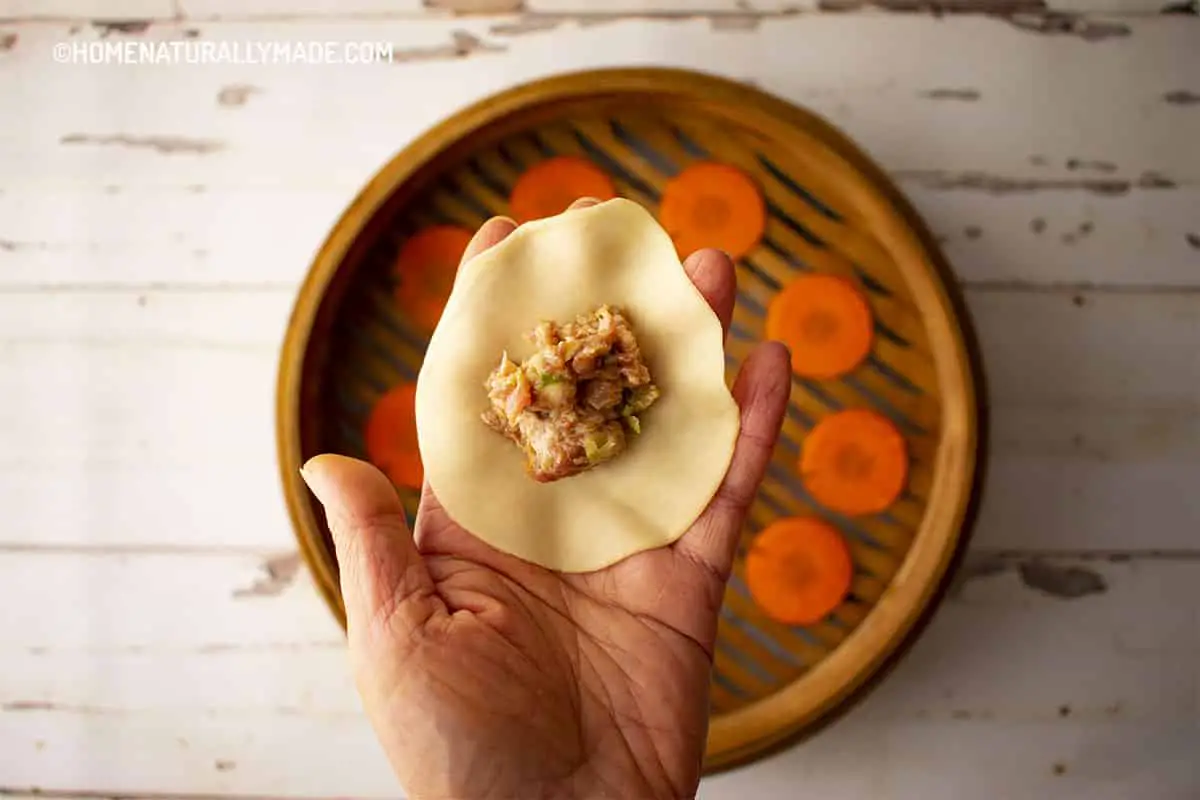 how to wrap shanghai soup dumplings step 1
