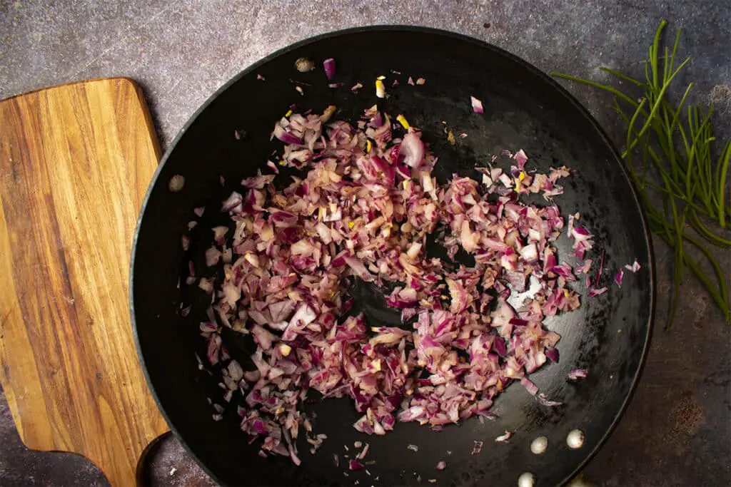 sauteed red onions