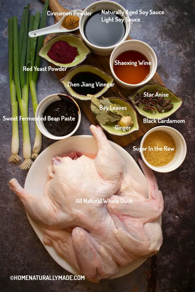 Bean Paste Braised Duck Ingredients