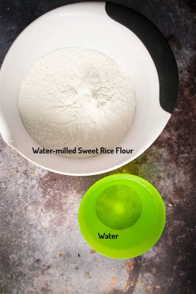 Ingredients for making Tang Yuan Wrappers
