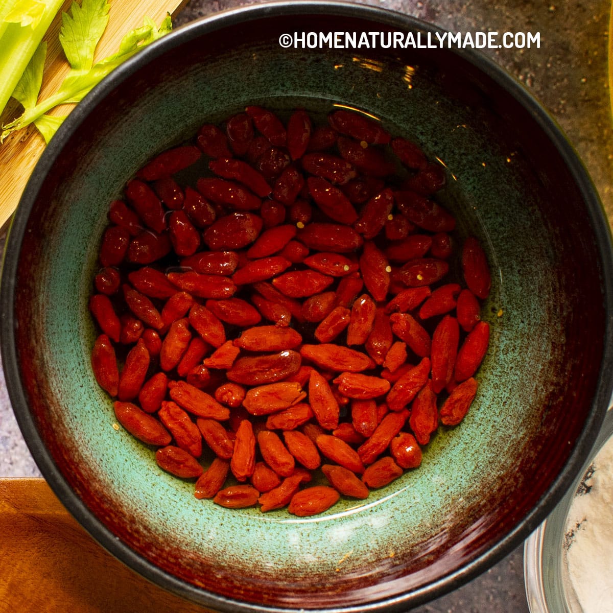 Celery with Lily Bulb and Goji StirFry HomeNaturallyMade