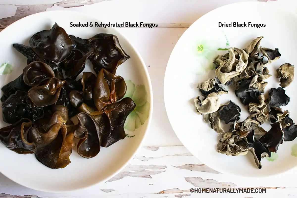 Dried vs. Soaked Black Fungus