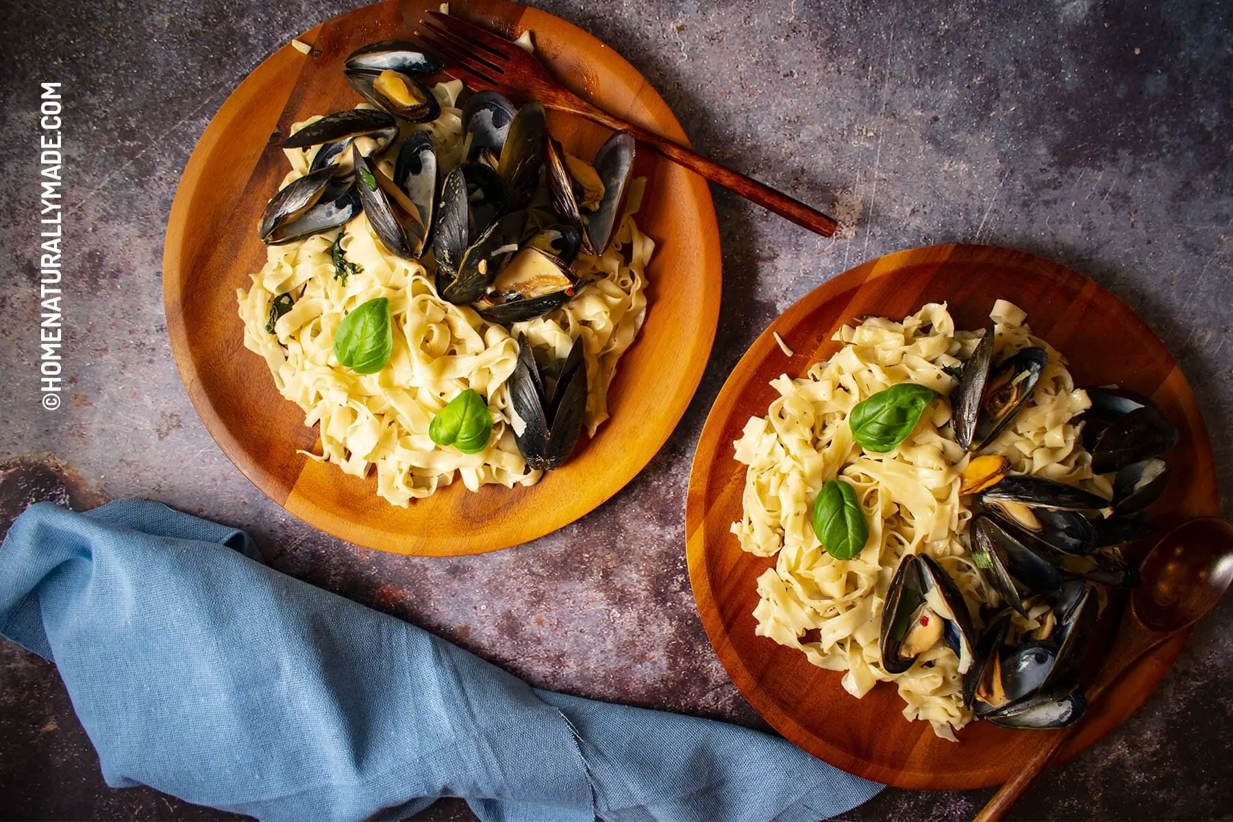 Pasta with Mussels by HomeNaturallyMade.com
