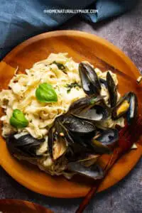 Pasta with Mussels {Easy Healthy Way}