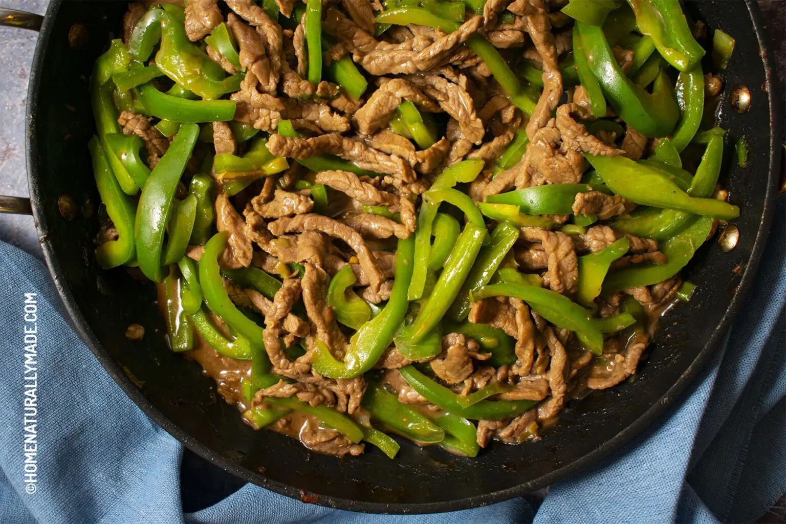 Beef and Green Pepper {Qing Jiao Rou Si} HomeNaturallyMade