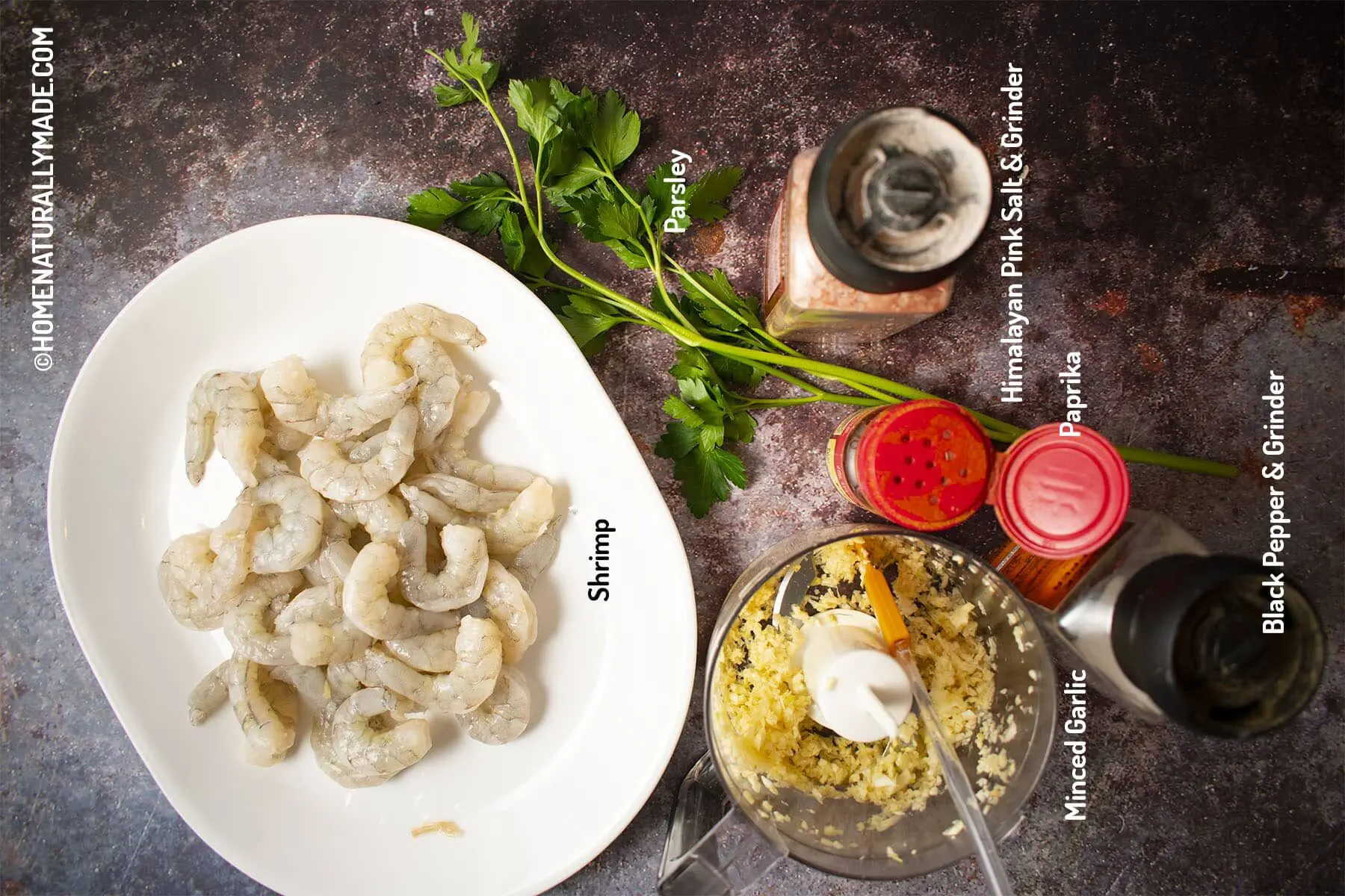 Ingredients for Pan Fried Shrimp