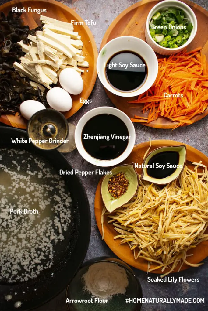 Hot and Sour Soup Ingredients