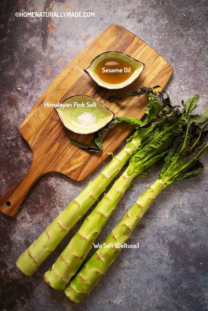Wo Sun Salad {Quick Tasty Celtuce Stems}