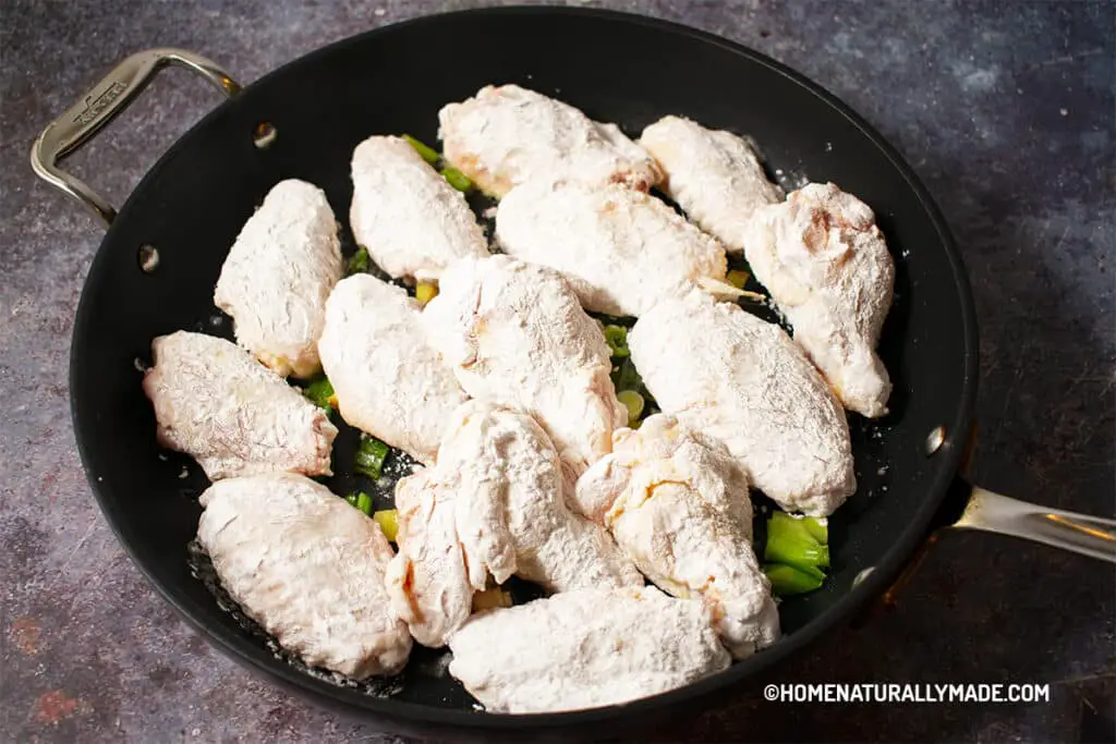 Chicken Wings coated with arrowroot flour