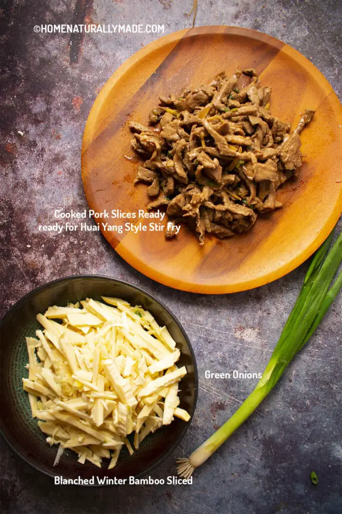 Winter Bamboo and Pork Slices Stir Fry Ingredients