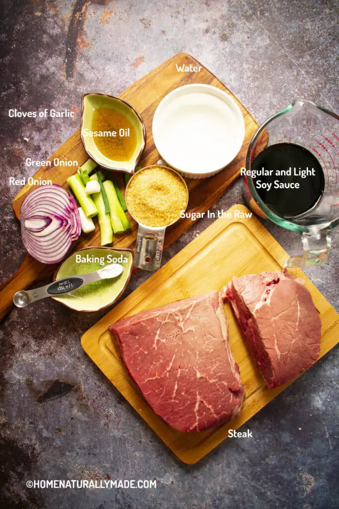 Korean BBQ Galbi {Juicy Tasty Steak Version} Ingredients
