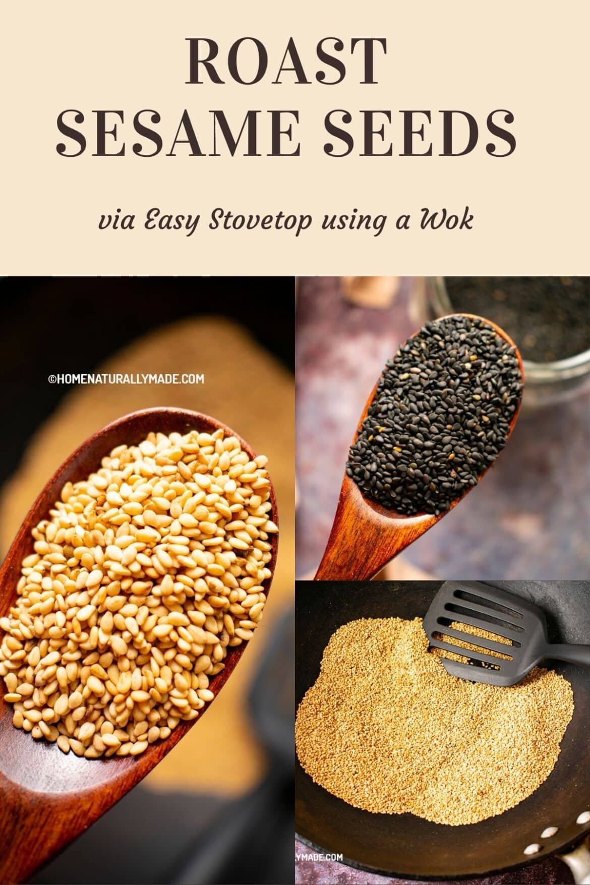 Roast Sesame Seeds {Easy Stovetop Using a Wok} - HomeNaturallyMade