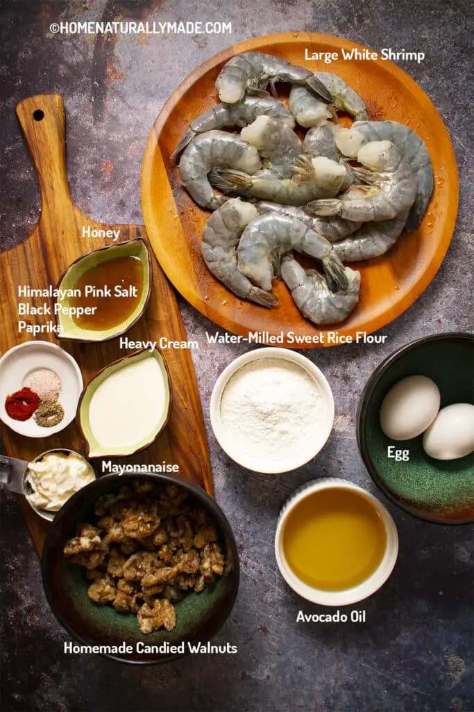 Honey Walnut Shrimp Ingredients