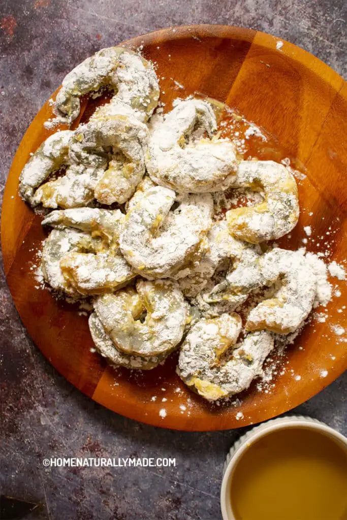 Marinated and Coated Shrimp for Pan-Frying