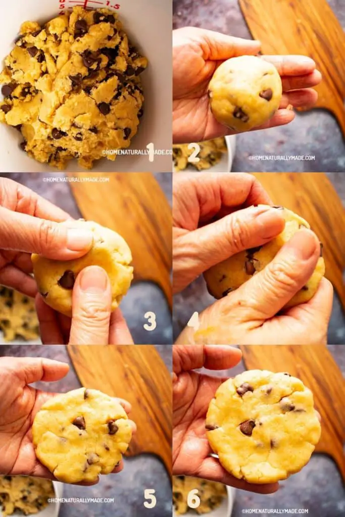How do you shape cookies before baking by hand step-by-step