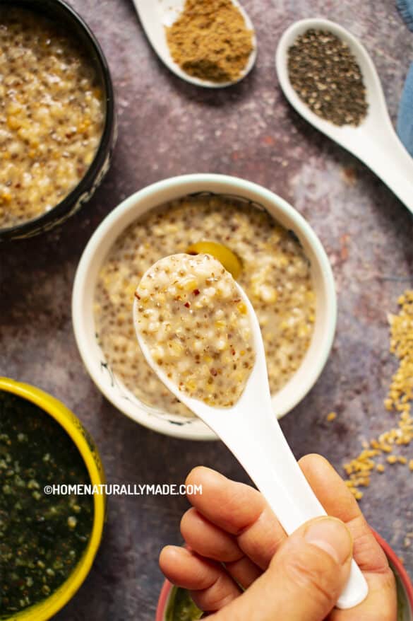 Steel-Cut Oats Porridge with Chia and Flaxseed