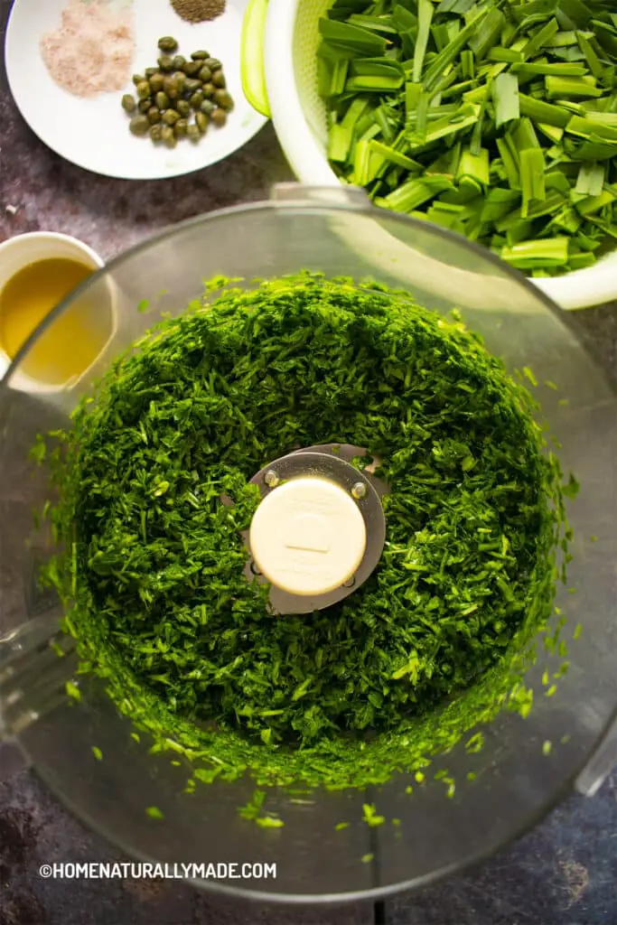 Use food processor to finely chop parsley