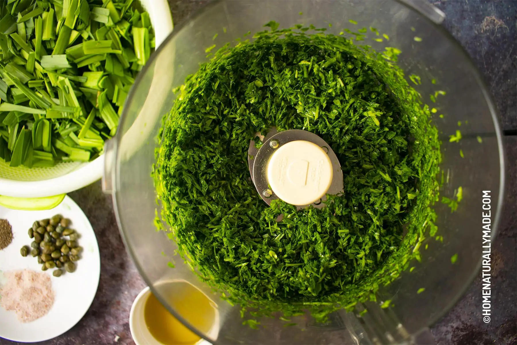 Use food processor to finely chop parsley
