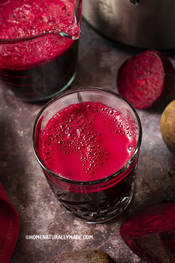 Freshly squeezed beetroot juice
