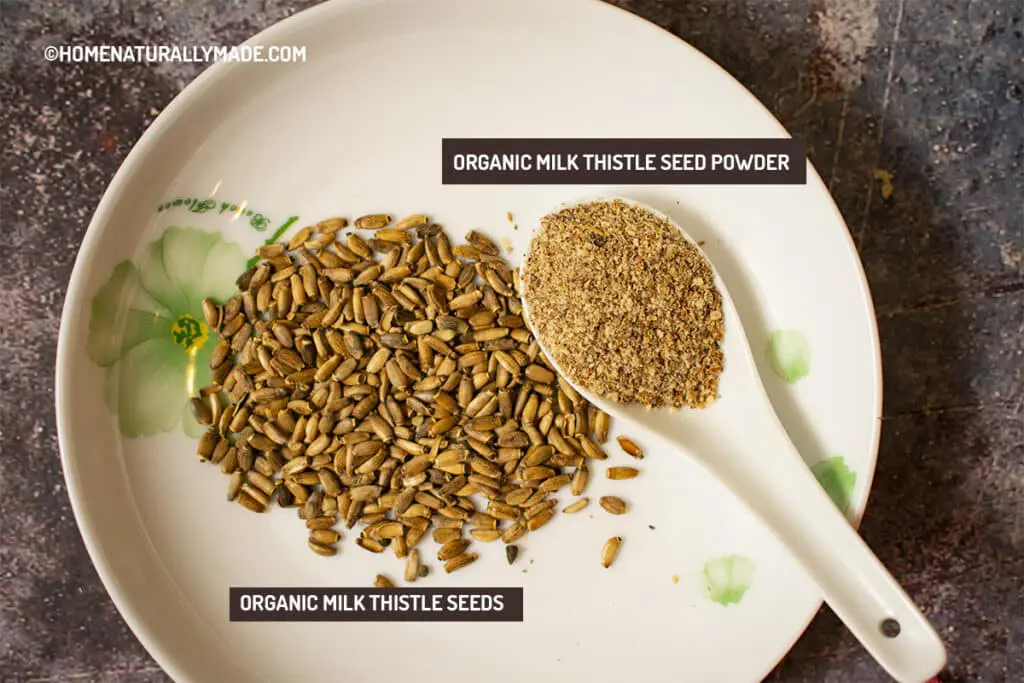 milk thistle seeds and powder