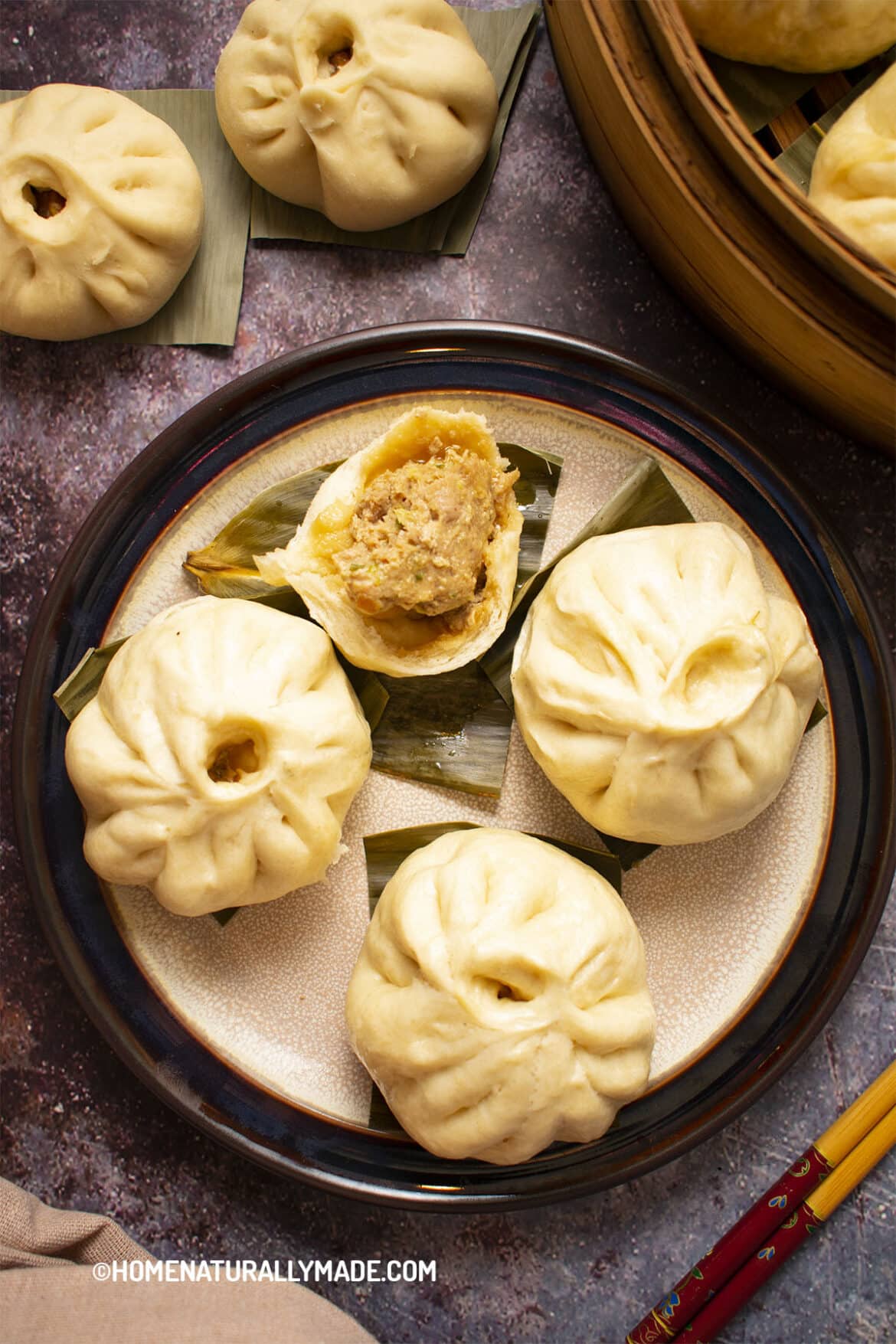 Steamed Pork Buns {Rou Bao Zi}