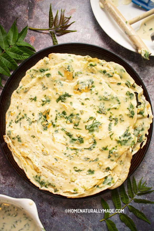 Xiang Chun Crepes {Toona Sinensis Mian Yi}