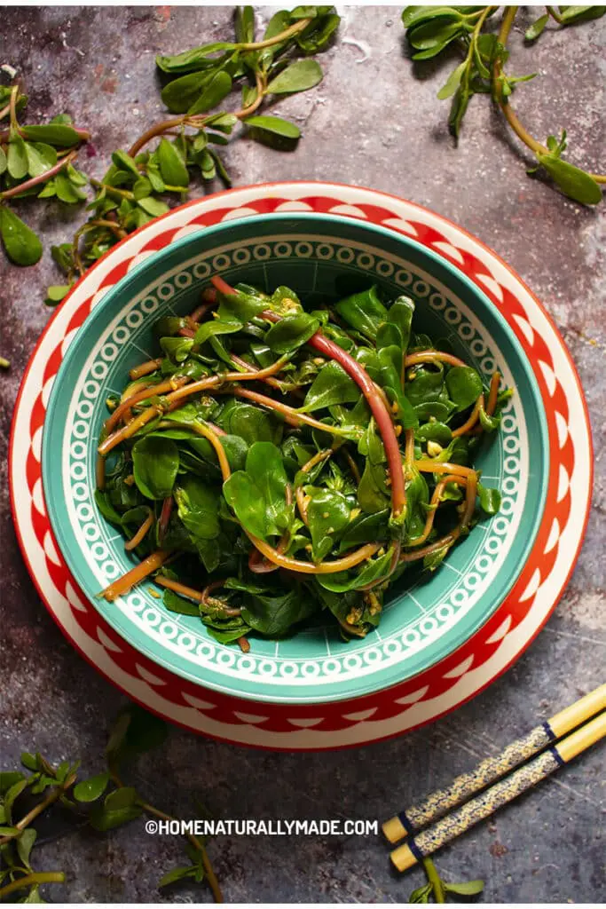Purslane Salad Chinese Style