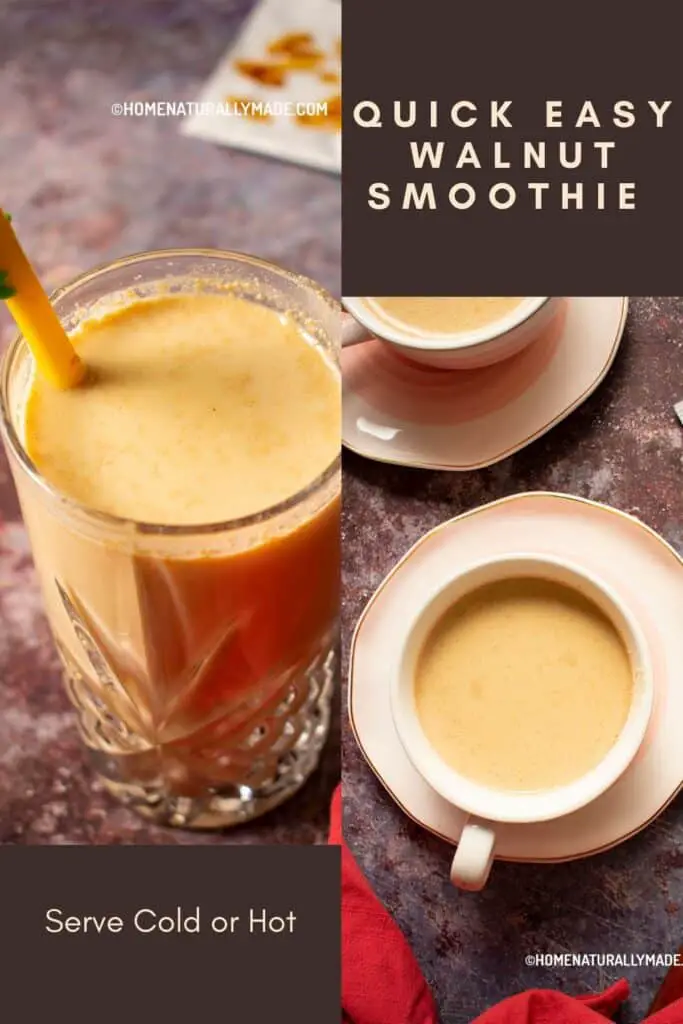 Quick Easy Walnut Smoothie {Serve Cold or Hot}