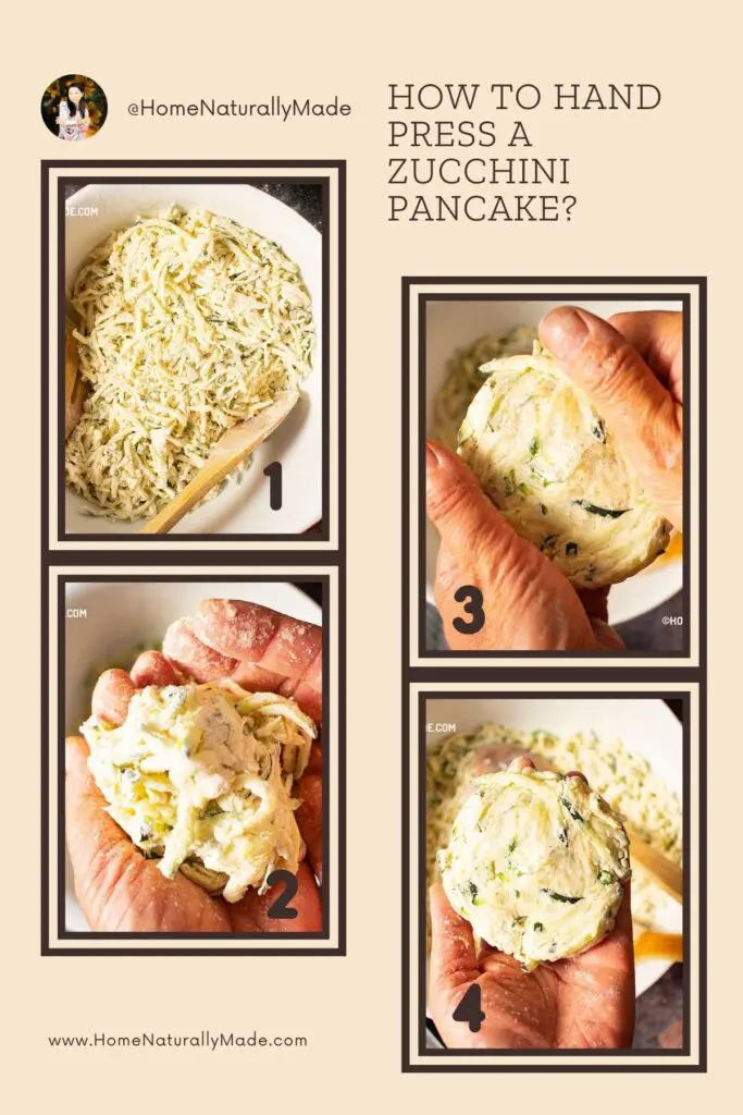 how to hand press a zucchini pancake