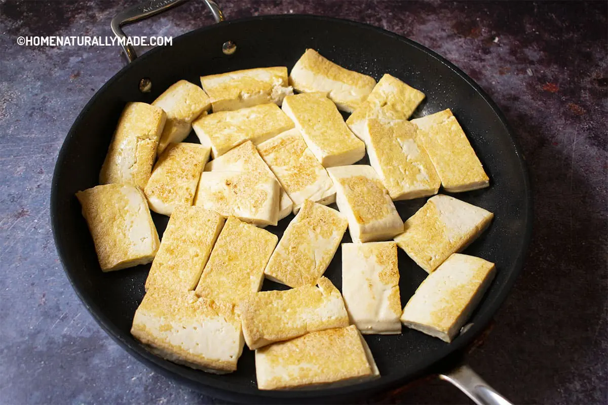 Pan Fried Tofu for making Three Cup Tofu