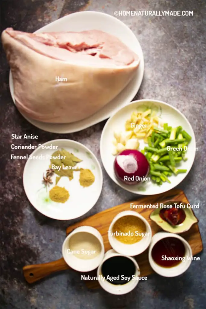 Ingredients for Chinese Red Braised Ham Hock