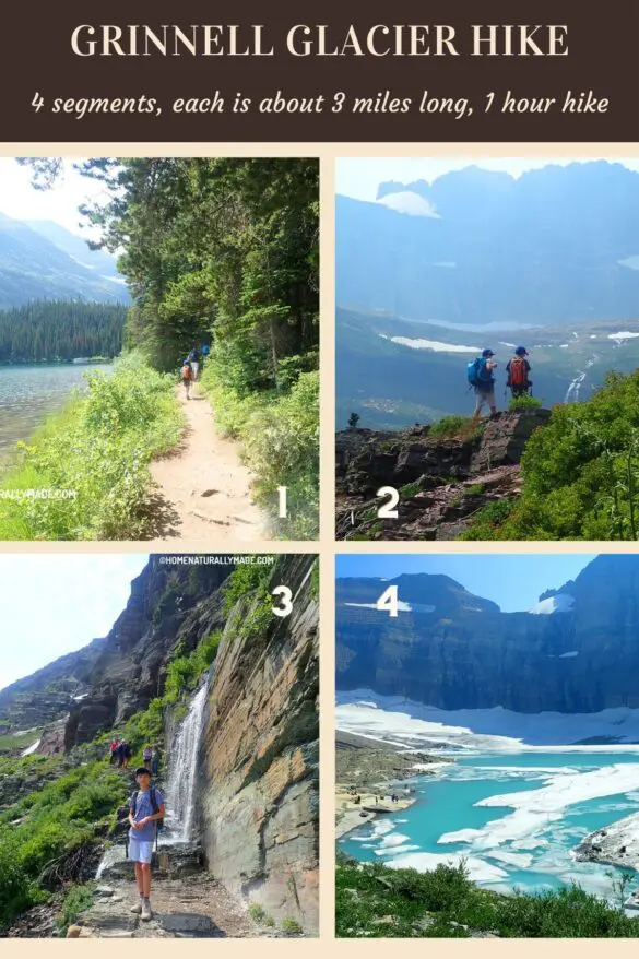 4 segments of Grinnell Glacier Hike
