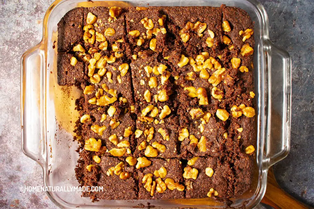 Coconut Flour Brownies in the Baking Pan