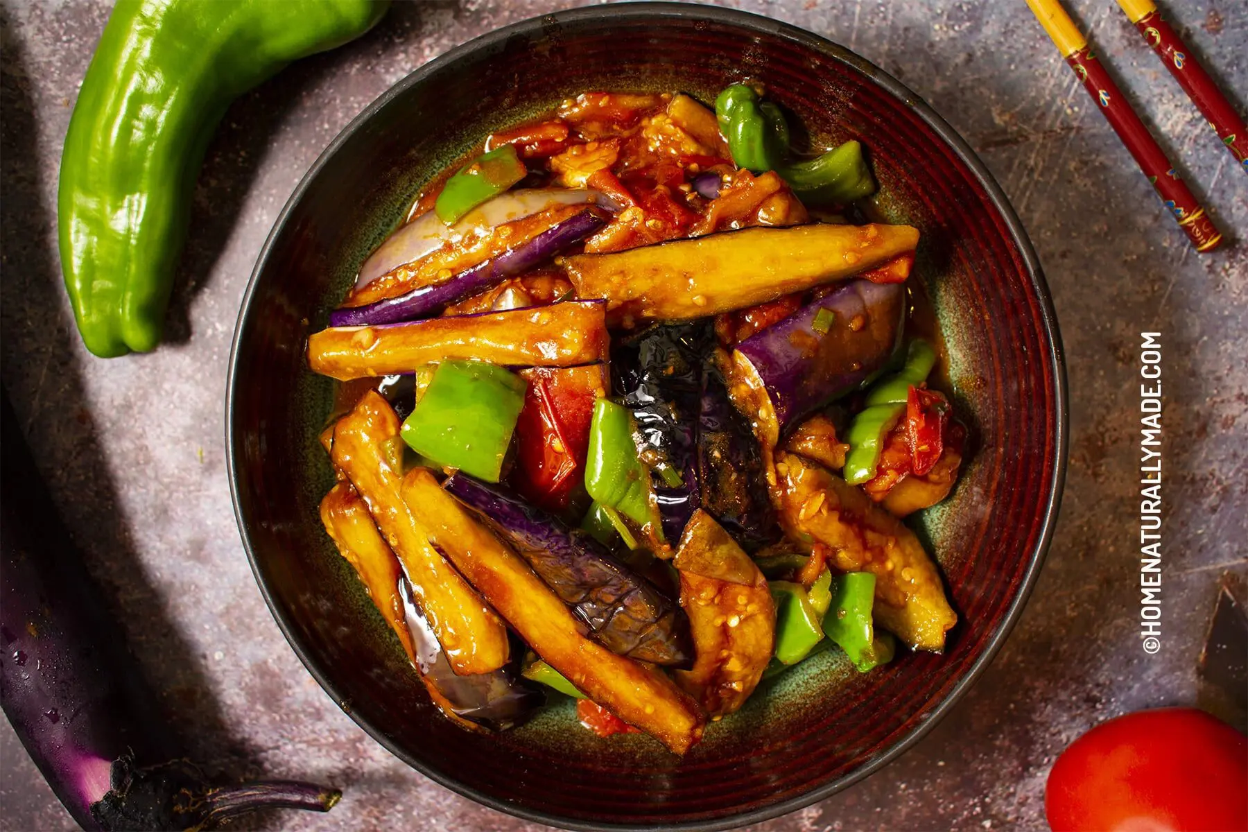 Di San Xian {Stir fried Eggplant with Garlic Sauce}