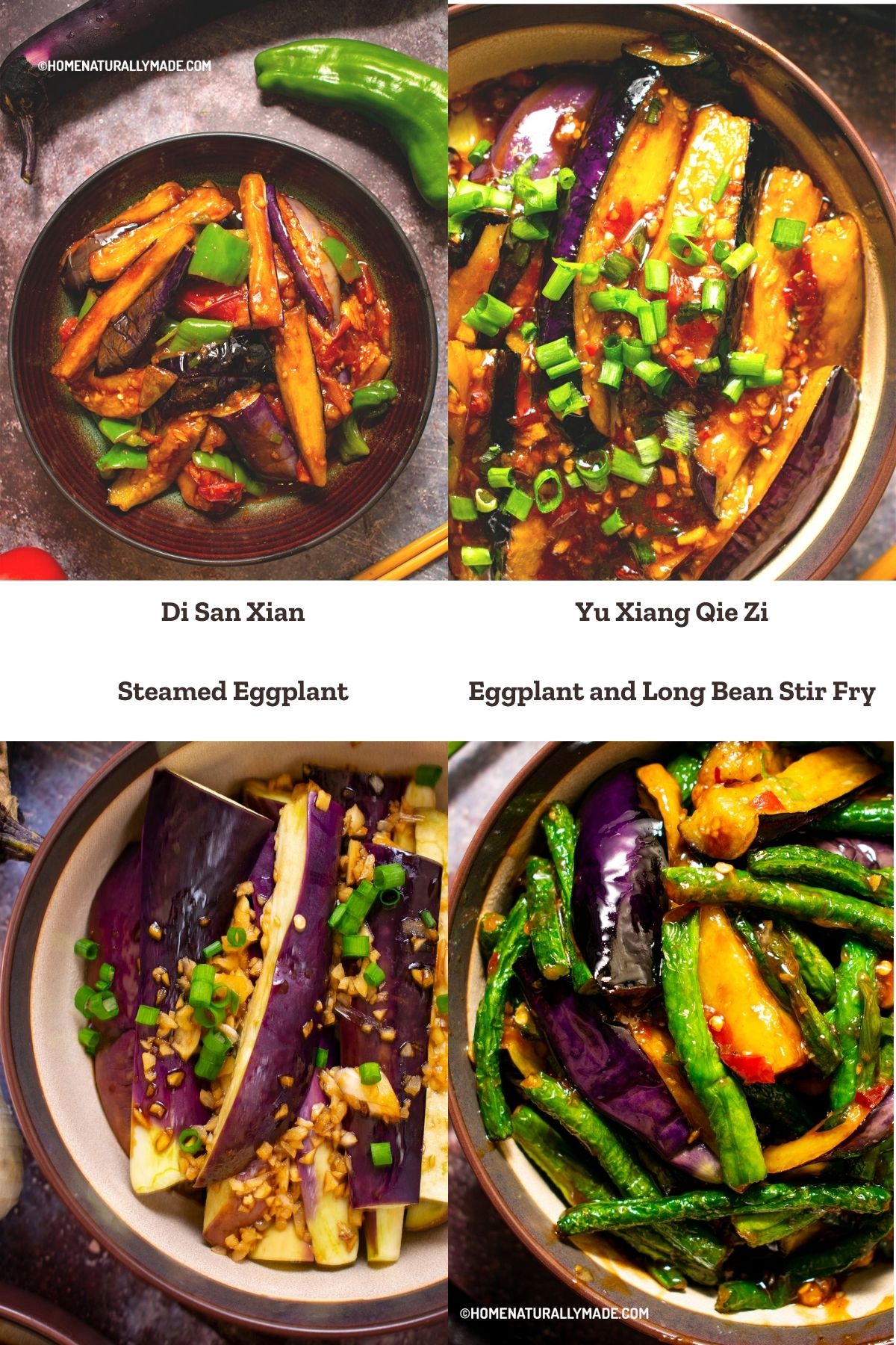 Eggplant and Long Bean Stir Fry {茄子长豇豆} - HomeNaturallyMade
