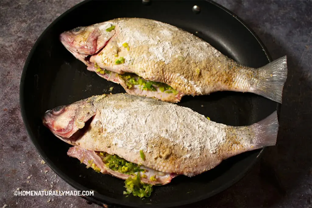 Cooking Pan Fried Bass - sear the bass