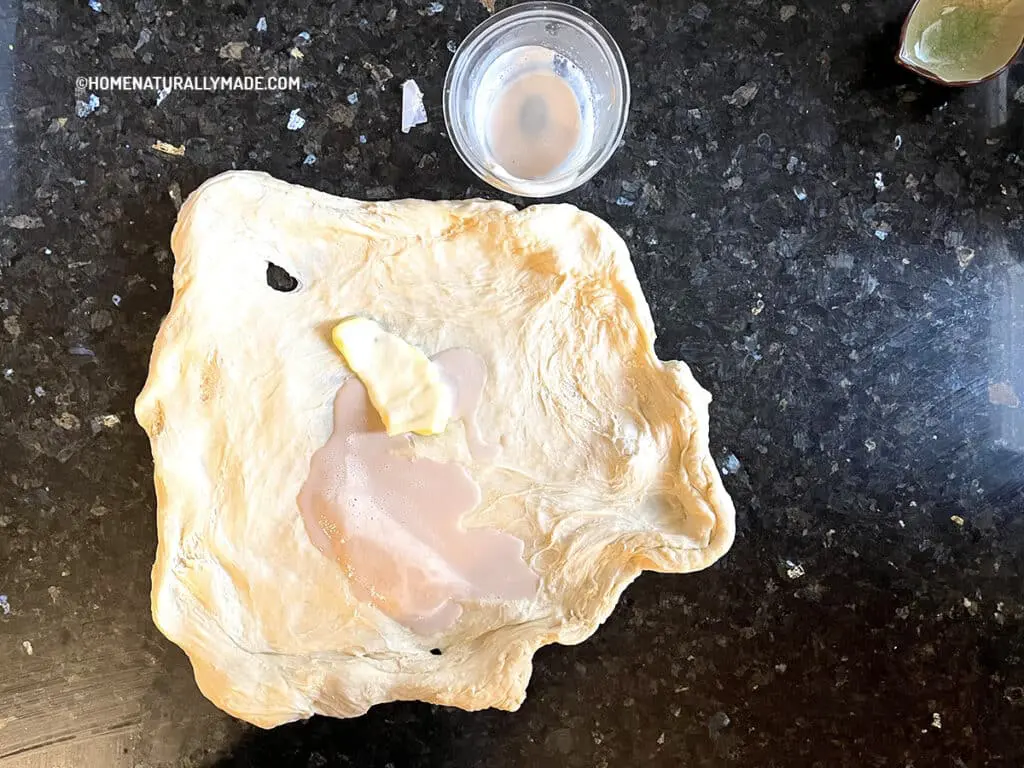 add active yeast paste and butter to the stretching dough for making milk bread